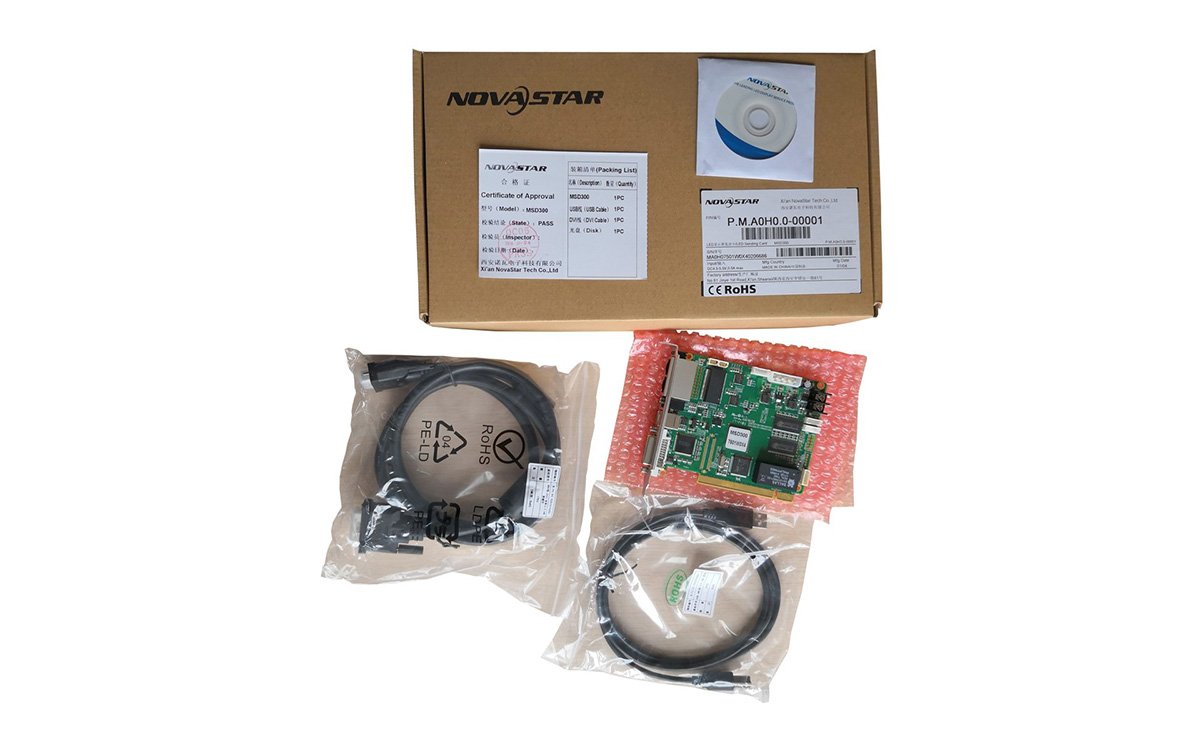 NovaStar MSD300 / MCTRL300 LED Display Sending Card — M3 Series 1.3 Million Pixel DVI Controllers & Standalone Sending Box with Dual Ethernet & Audio
