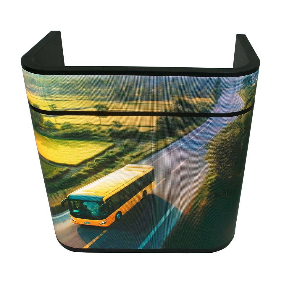 GOB Curved Multimedia LED Desk Display MD Series — Indoor Movable Digital Reception Table with GOB Technology - Image 2