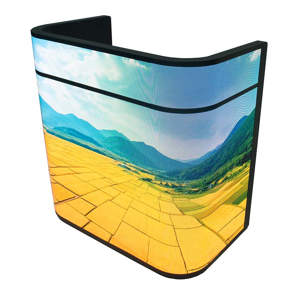 GOB Curved Multimedia LED Desk Display MD Series — Indoor Movable Digital Reception Table with GOB Technology - Image 5