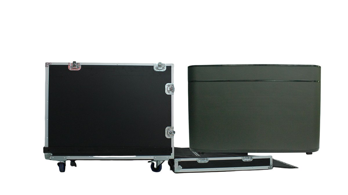 P1.5–P2.5mm GOB Curved LED Desk Display MD-M Series — Medium-Format Movable Digital Reception Table