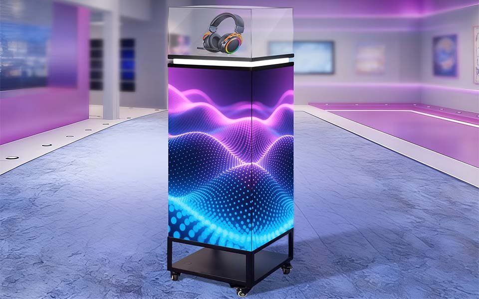 360° Surround LED Showcase in retail environment