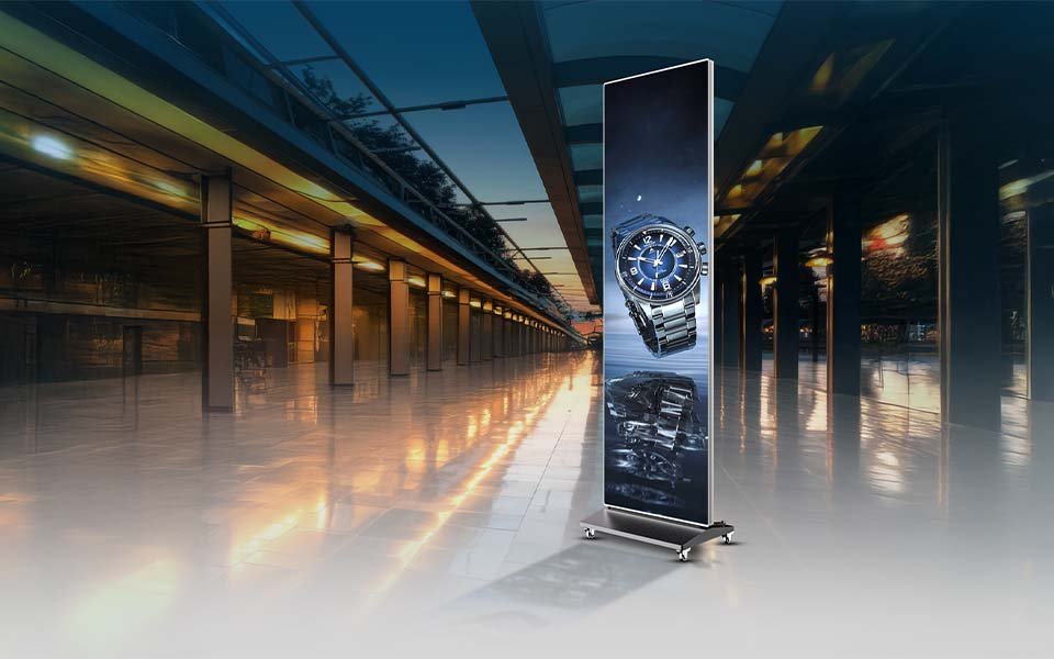 Ceiling Mounted LED Poster in transportation hub