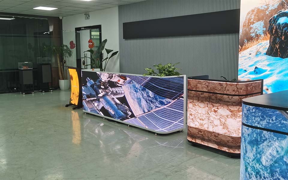 Medium LED Reception Desk in luxury corporate lobby