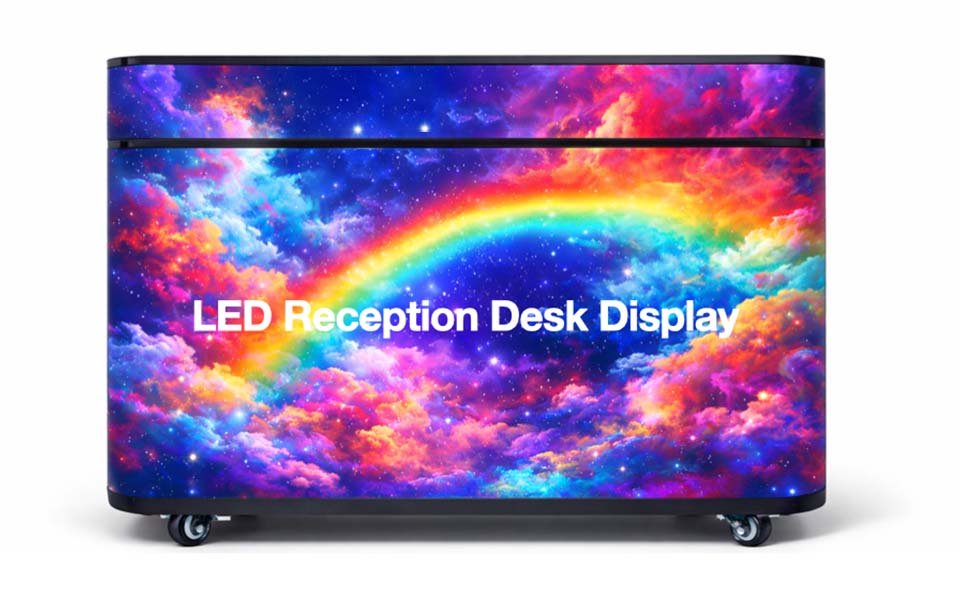 Medium LED Reception Desk Front View Thumbnail
