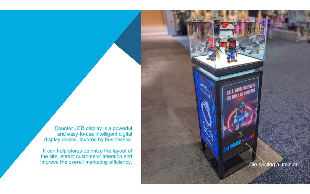 4 Sided LED Showcase in brand boutique