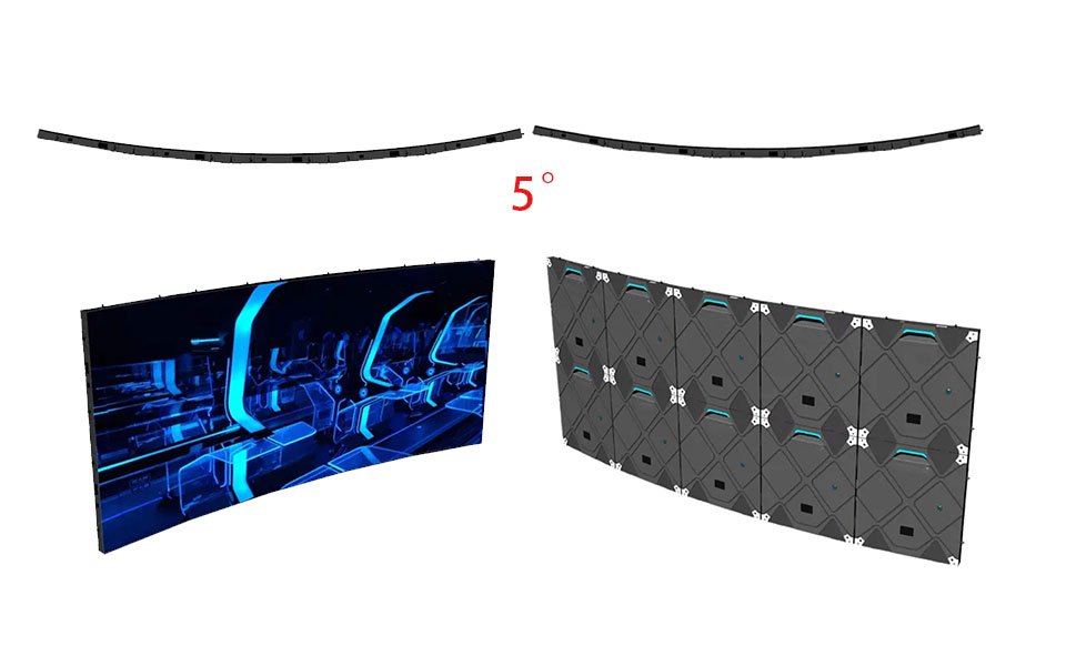 Curved rental LED display for immersive fan zone