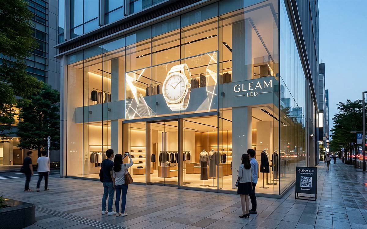 Transparent LED Display on glass curtain wall