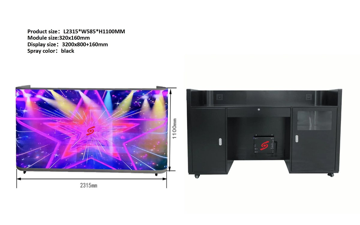 All-In-One Solution Large Desktop LED Reception Desk